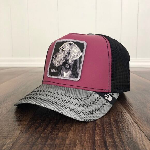 Goorin Bros Gr8 Even L8 Trucker Hat Snap Back Mens One Size Maroon Gray Black - Picture 11 of 11